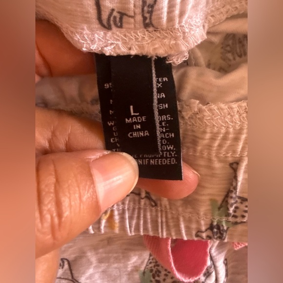 Derek Heart Animal Print Cocktail Pajama Crop Top Pant Set Long Sleeve Soft L - Picture 13 of 16